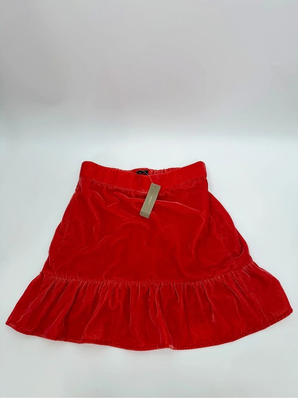 J Crew NWT Velvet Ruffle Mini Skirt XS Coquette